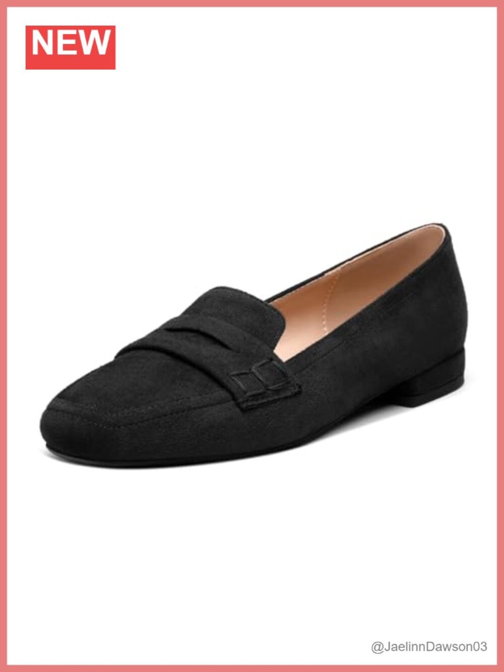 Women's Suede Square Toe Loafers Slip-Ons Comfortable Work Casual Shoes